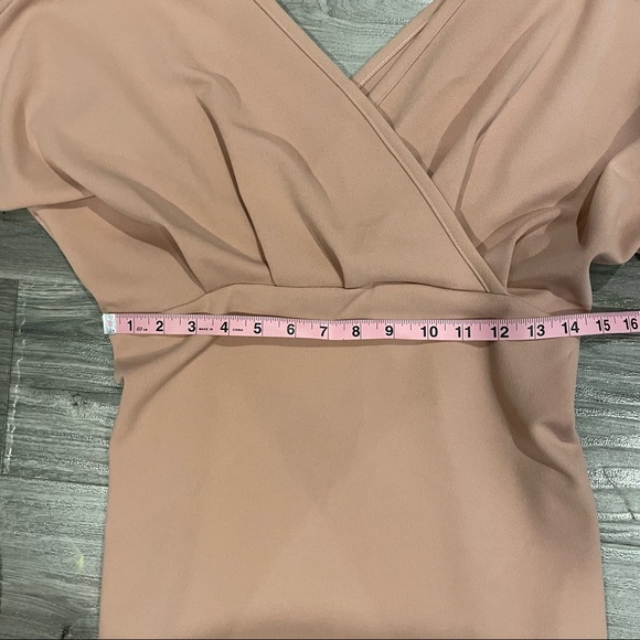 Boohoo Maternity Wrap Tie Waist Midi Bodycon Pink Size 12 - Picture 10 of 11